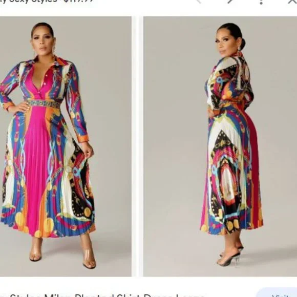 My Sexy Styles by Jainmy Martinez MILAN PLEATED SKIRT DRESS NWT XL - Picture 2 of 7